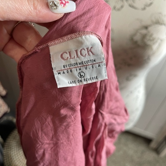 CLICK Color Me Cotton CMC Mauve Layered Flowy Kimono Open Blazer Top Sz Large - Picture 3 of 5